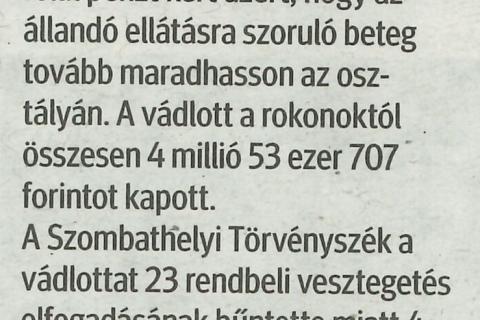 Győrben ítélték el a kenőpénzes orvost