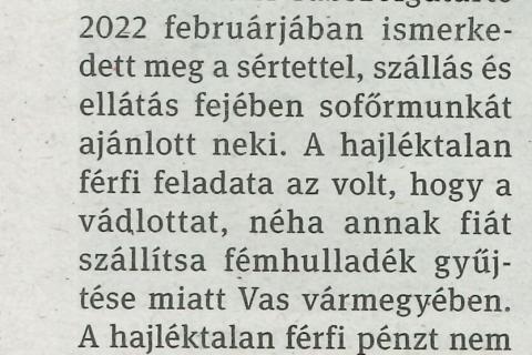 Rabszolga volt a hajléktalan