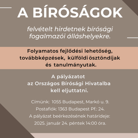 Bírósági fogalmazó felvételi 
